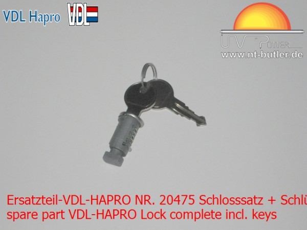 Ersatzteil-VDL-HAPRO NR. 20475 Schlosssatz + Schlüssel