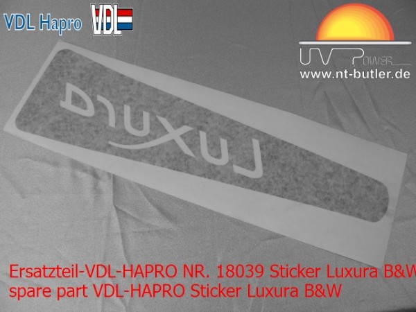 Ersatzteil-VDL-HAPRO NR. 18039 Sticker Luxura B&W