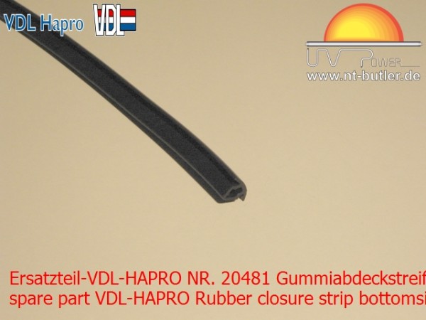 Ersatzteil-VDL-HAPRO NR. 20481 Gummiabdeckstreifen Unterseite Stahl L=40cm