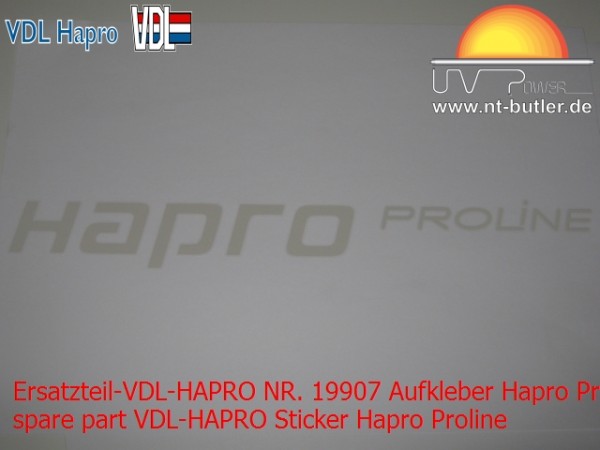 Ersatzteil-VDL-HAPRO NR. 19907 Aufkleber Hapro Proline