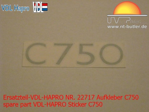 Ersatzteil-VDL-HAPRO NR. 22717 Aufkleber C750