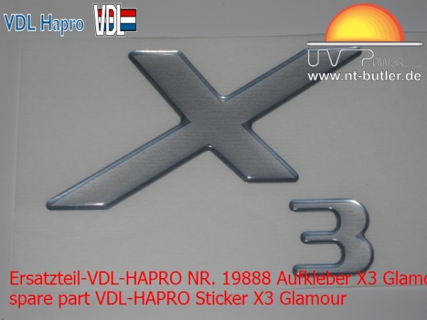 Ersatzteil-VDL-HAPRO NR. 19888 Aufkleber X3 Glamour