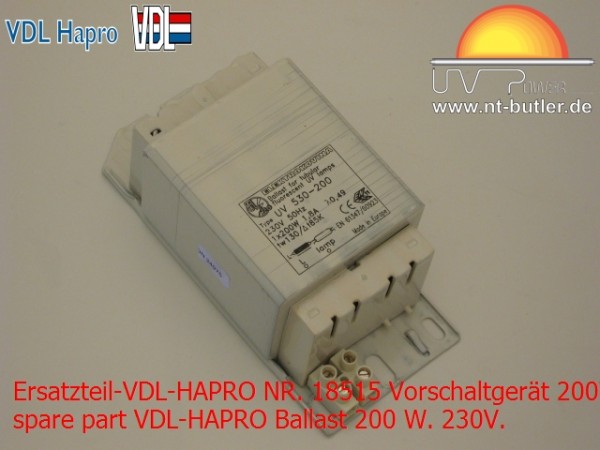 Ersatzteil-VDL-HAPRO NR. 18515 Vorschaltgerät 200W 230 V.