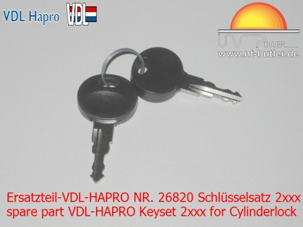 Ersatzteil-VDL-HAPRO NR. 26820 Schlüsselsatz 2xxx für Zylinderschlo? Bitte beachten Sie! Schlussel