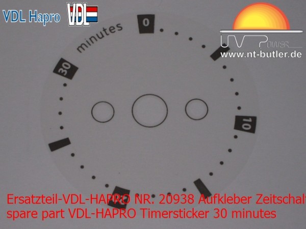 Ersatzteil-VDL-HAPRO NR. 20938 Aufkleber Zeitschaltuhr